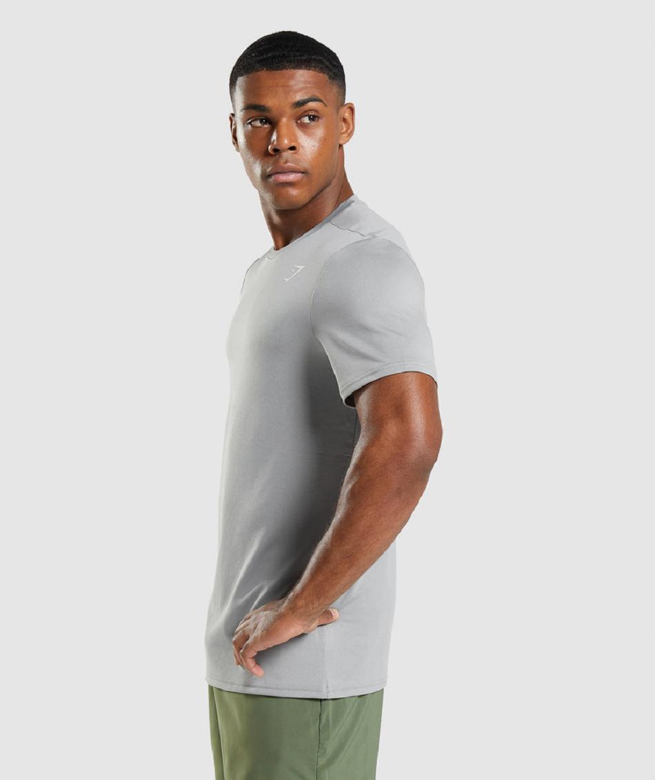 T Shirts Męskie Gymshark Arrival Szare | PL 3887MQZ